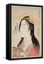 Kisegawa of Matsubaya, from the Series 'Seven Komachis of Yoshiwara', C.1795 (Woodblock Print)-Kitagawa Utamaro-Framed Stretched Canvas