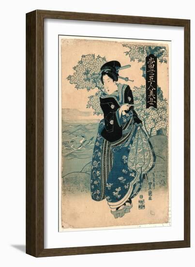 Kiseru O Motsu Onna-Utagawa Toyokuni-Framed Giclee Print