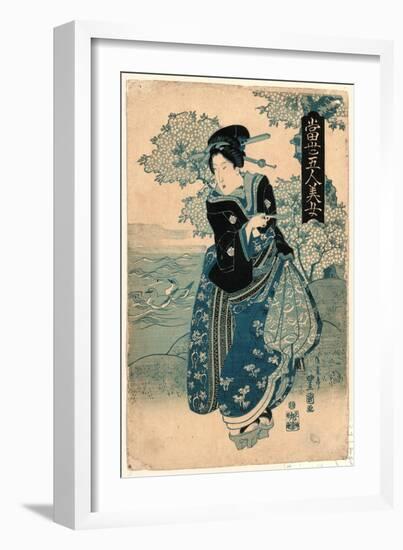 Kiseru O Motsu Onna-Utagawa Toyokuni-Framed Giclee Print