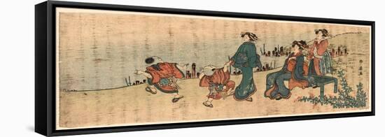 Kishibe No Hagi-Katsukawa Shunsen-Framed Stretched Canvas