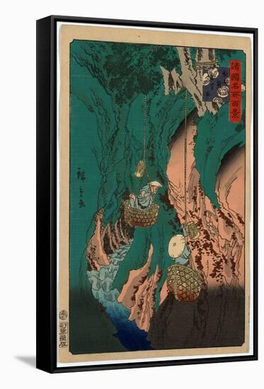 Kishu Kumano Iwatake Tori-Utagawa Hiroshige-Framed Stretched Canvas