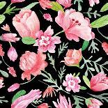 Poppy Watercolor Pattern-kisika-Art Print