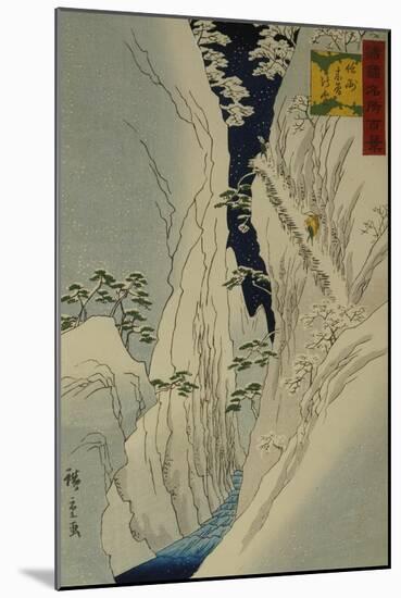 Kiso Gorge in New Snow-Ando Hiroshige-Mounted Giclee Print