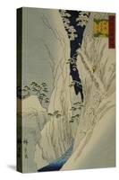 Kiso Gorge in New Snow-Ando Hiroshige-Stretched Canvas