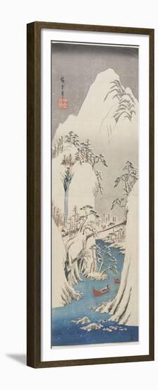 Kiso Gorge in Snow, C. 1840-1842-Utagawa Hiroshige-Framed Premium Giclee Print