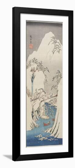 Kiso Gorge in Snow, C. 1840-1842-Utagawa Hiroshige-Framed Premium Giclee Print