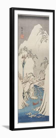 Kiso Gorge in Snow, C. 1840-1842-Utagawa Hiroshige-Framed Premium Giclee Print