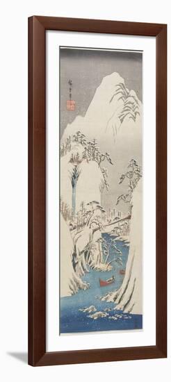 Kiso Gorge in Snow, C. 1840-1842-Utagawa Hiroshige-Framed Premium Giclee Print