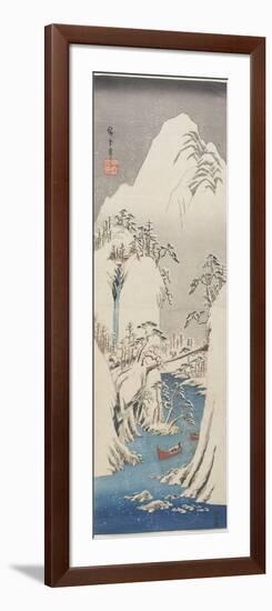 Kiso Gorge in Snow, C. 1840-1842-Utagawa Hiroshige-Framed Giclee Print