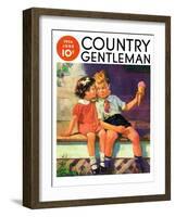 "Kiss for Ice Cream," Country Gentleman Cover, June 1, 1936-Henry Hintermeister-Framed Giclee Print