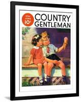 "Kiss for Ice Cream," Country Gentleman Cover, June 1, 1936-Henry Hintermeister-Framed Giclee Print