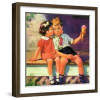 "Kiss for Ice Cream,"June 1, 1936-Henry Hintermeister-Framed Giclee Print