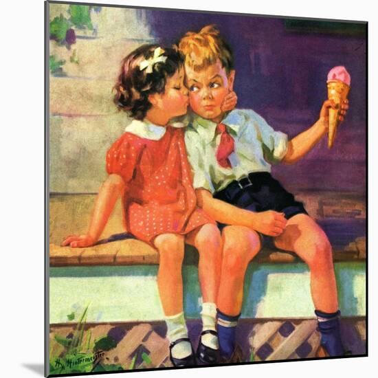 "Kiss for Ice Cream,"June 1, 1936-Henry Hintermeister-Mounted Giclee Print