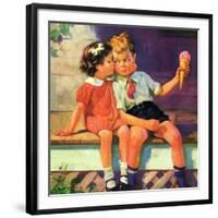 "Kiss for Ice Cream,"June 1, 1936-Henry Hintermeister-Framed Giclee Print