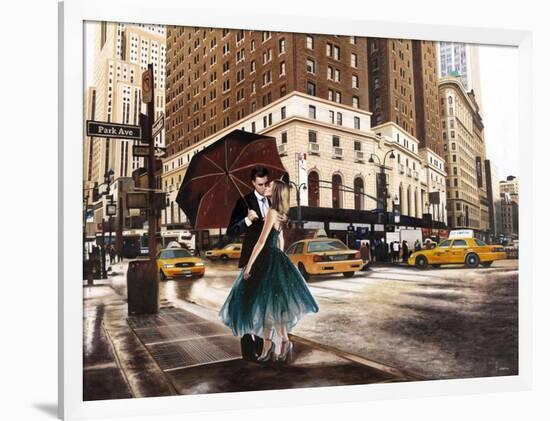 Kiss in Park Avenue-Pierre Benson-Framed Art Print