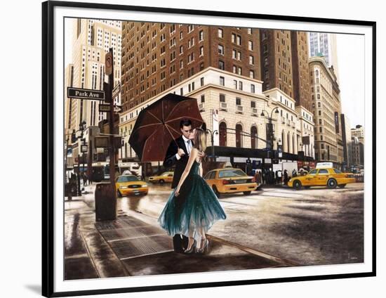 Kiss in Park Avenue-Pierre Benson-Framed Art Print