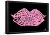 Kiss Lips Text Poster-null-Framed Poster
