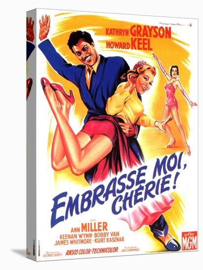 Kiss Me Kate, French Movie Poster, 1953-null-Stretched Canvas