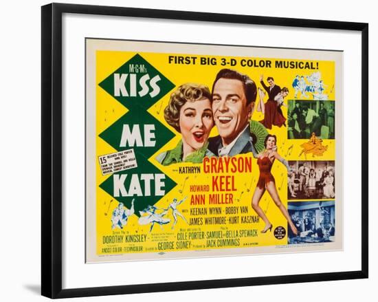 Kiss Me Kate, Top from Left: Kathryn Grayson, Howard Keel; Below: Ann Miller, 1953-null-Framed Art Print