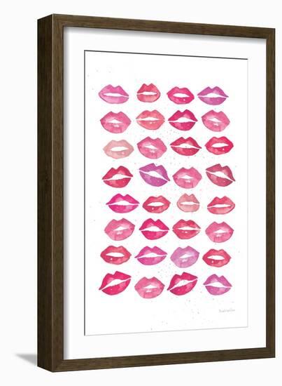 Kiss Me Quick No Words Pink-Mercedes Lopez Charro-Framed Art Print