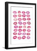 Kiss Me Quick No Words Pink-Mercedes Lopez Charro-Framed Art Print