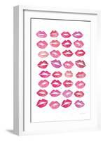 Kiss Me Quick No Words Pink-Mercedes Lopez Charro-Framed Art Print