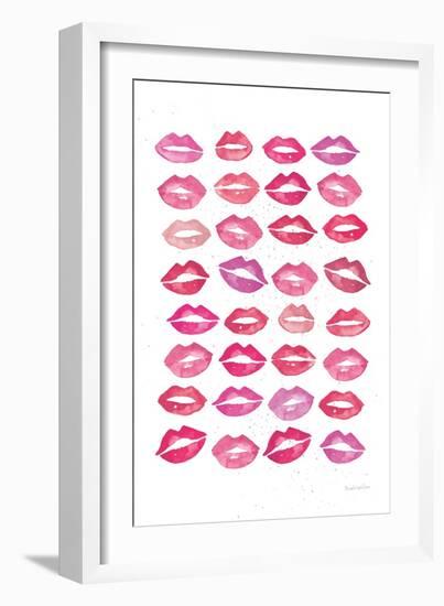 Kiss Me Quick No Words Pink-Mercedes Lopez Charro-Framed Art Print