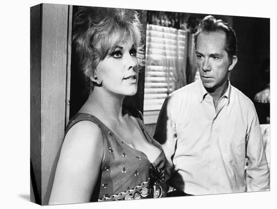 KISS ME STUPID, 1964 directed by BIILY WILDER Kim Novak and Ray Walston (b/w photo)-null-Stretched Canvas