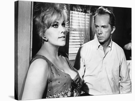 KISS ME STUPID, 1964 directed by BIILY WILDER Kim Novak and Ray Walston (b/w photo)-null-Stretched Canvas