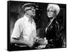 KISS ME STUPID, 1964 directed by BIILY WILDER On the set, Billy Wilder and Kim Novak (b/w photo)-null-Framed Stretched Canvas