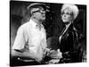 KISS ME STUPID, 1964 directed by BIILY WILDER On the set, Billy Wilder and Kim Novak (b/w photo)-null-Stretched Canvas