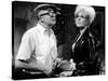 KISS ME STUPID, 1964 directed by BIILY WILDER On the set, Billy Wilder and Kim Novak (b/w photo)-null-Stretched Canvas