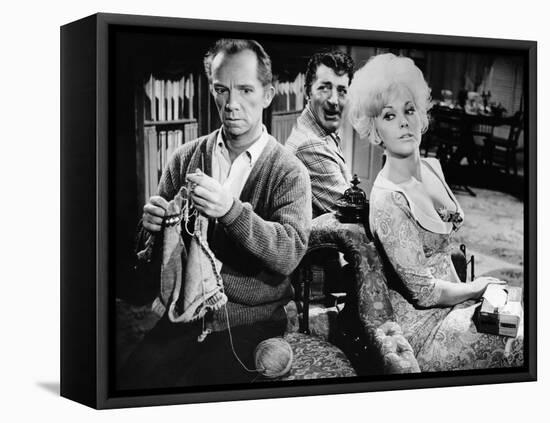 KISS ME STUPID, 1964 directed by BIILY WILDER Ray Walston, Dean Martin and Kim Novak (b/w photo)-null-Framed Stretched Canvas