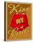 KISS MY GRITS-Old Red Truck-Stretched Canvas