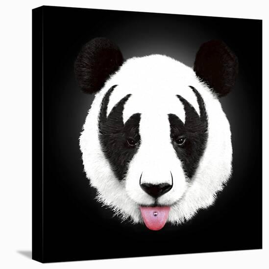 Kiss of a Panda-Robert Farkas-Stretched Canvas