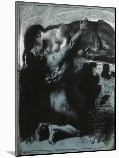 Kiss of a Sphinx, Between 1890 and 1914-Franz von Stuck-Mounted Giclee Print