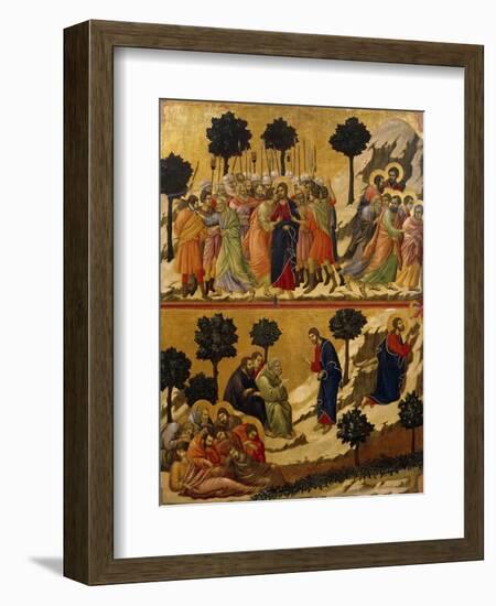 Kiss of Judas, and Prayer on Mount of Olives-Duccio Di buoninsegna-Framed Giclee Print