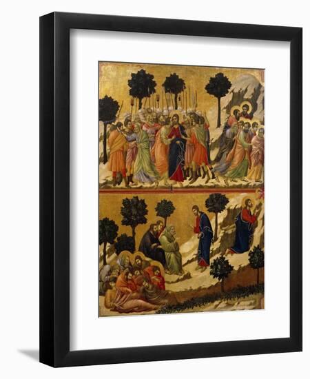 Kiss of Judas, and Prayer on Mount of Olives-Duccio Di buoninsegna-Framed Giclee Print