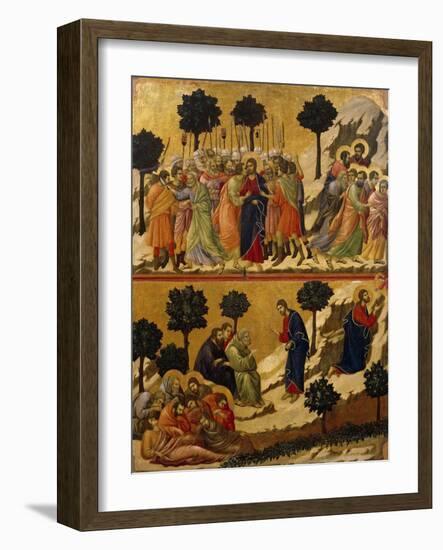 Kiss of Judas, and Prayer on Mount of Olives-Duccio Di buoninsegna-Framed Giclee Print