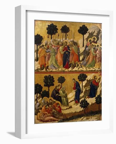 Kiss of Judas, and Prayer on Mount of Olives-Duccio Di buoninsegna-Framed Giclee Print