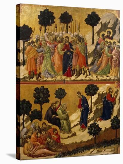 Kiss of Judas, and Prayer on Mount of Olives-Duccio Di buoninsegna-Stretched Canvas