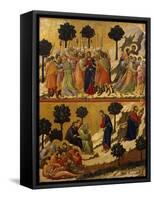 Kiss of Judas, and Prayer on Mount of Olives-Duccio Di buoninsegna-Framed Stretched Canvas