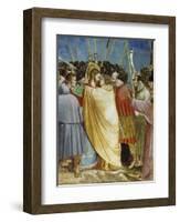 Kiss of Judas, Detail from Life and Passion of Christ-Giotto di Bondone-Framed Giclee Print