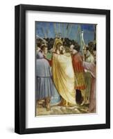 Kiss of Judas, Detail from Life and Passion of Christ-Giotto di Bondone-Framed Giclee Print