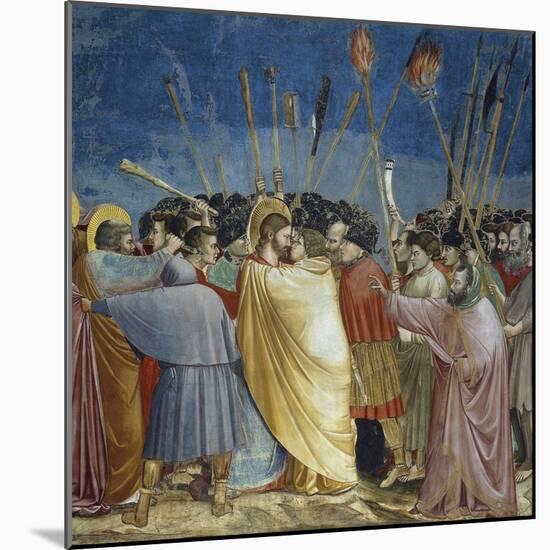 Kiss of Judas, Detail from Life and Passion of Christ-Giotto di Bondone-Mounted Giclee Print