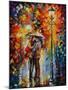 Kiss Under the Rain-Leonid Afremov-Mounted Art Print