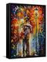 Kiss Under the Rain-Leonid Afremov-Framed Stretched Canvas