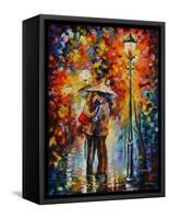 Kiss Under The Rain-Leonid Afremov-Framed Stretched Canvas