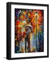 Kiss Under The Rain-Leonid Afremov-Framed Art Print