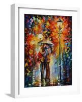 Kiss Under The Rain-Leonid Afremov-Framed Art Print